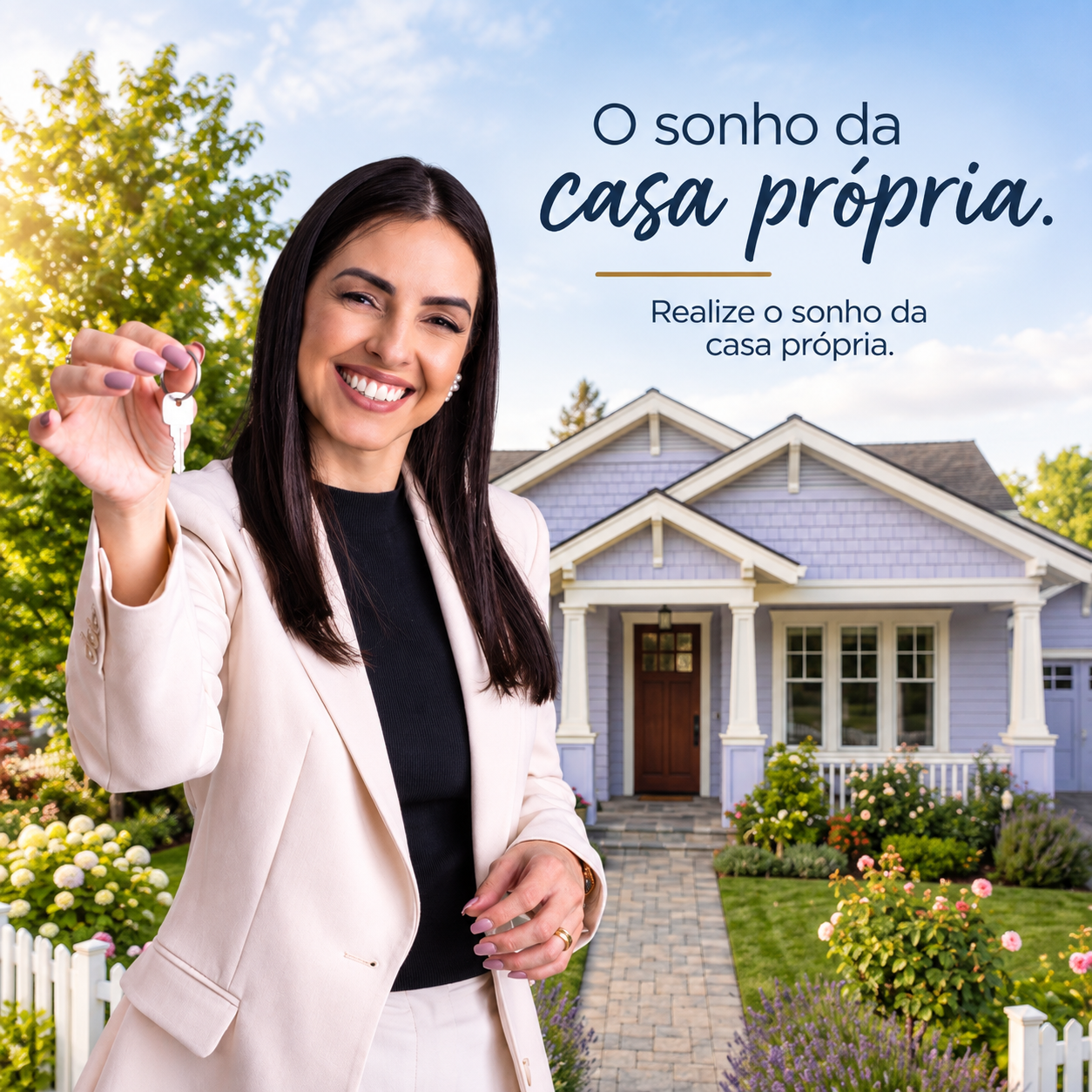 Raquel apresentando o sonho da casa própria