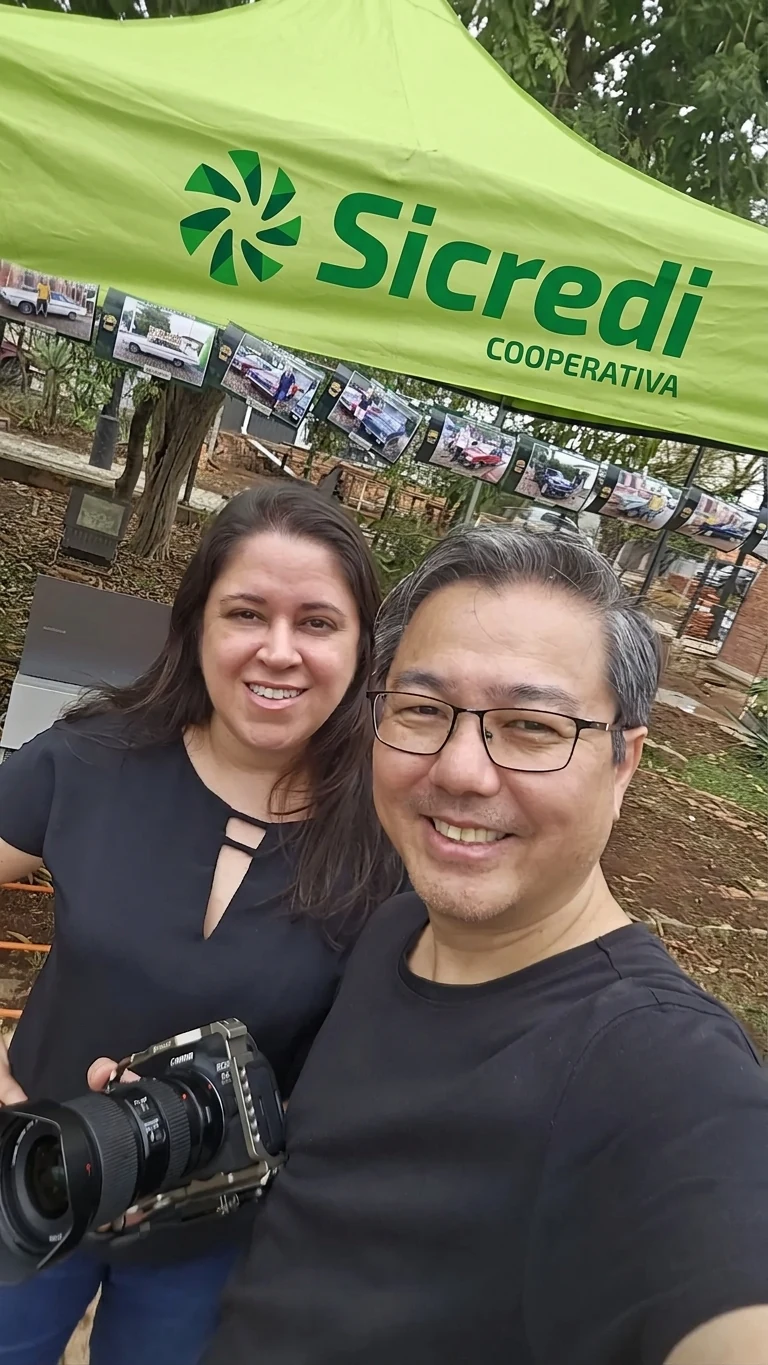 André e Elisangela durante uma produção em evento
